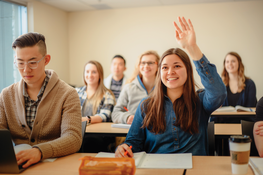 Raised hand in class